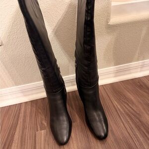Marc Fisher Black Leather Heel Boots